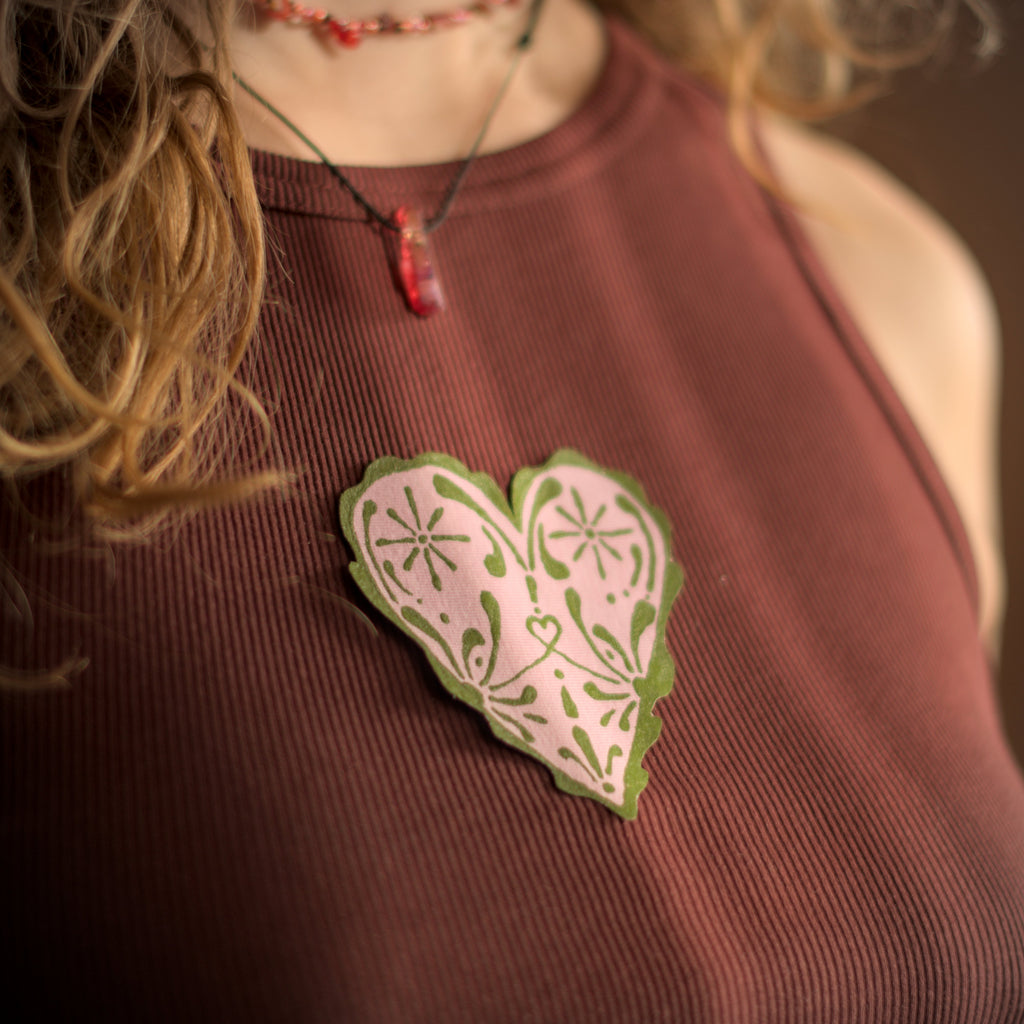 aesthetic outfit with heart iron on patch detail