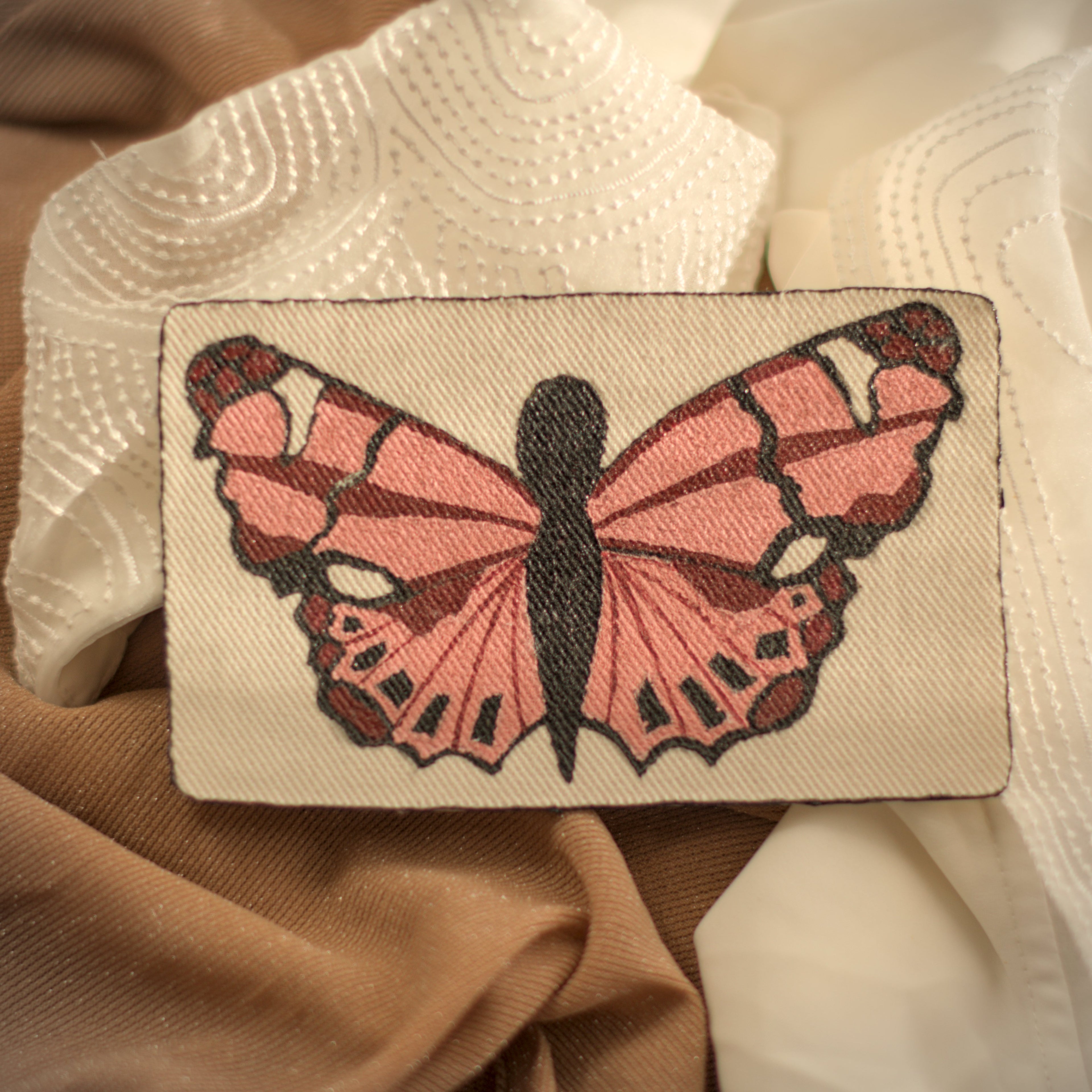 boho style butterfly hand painted clothing patch