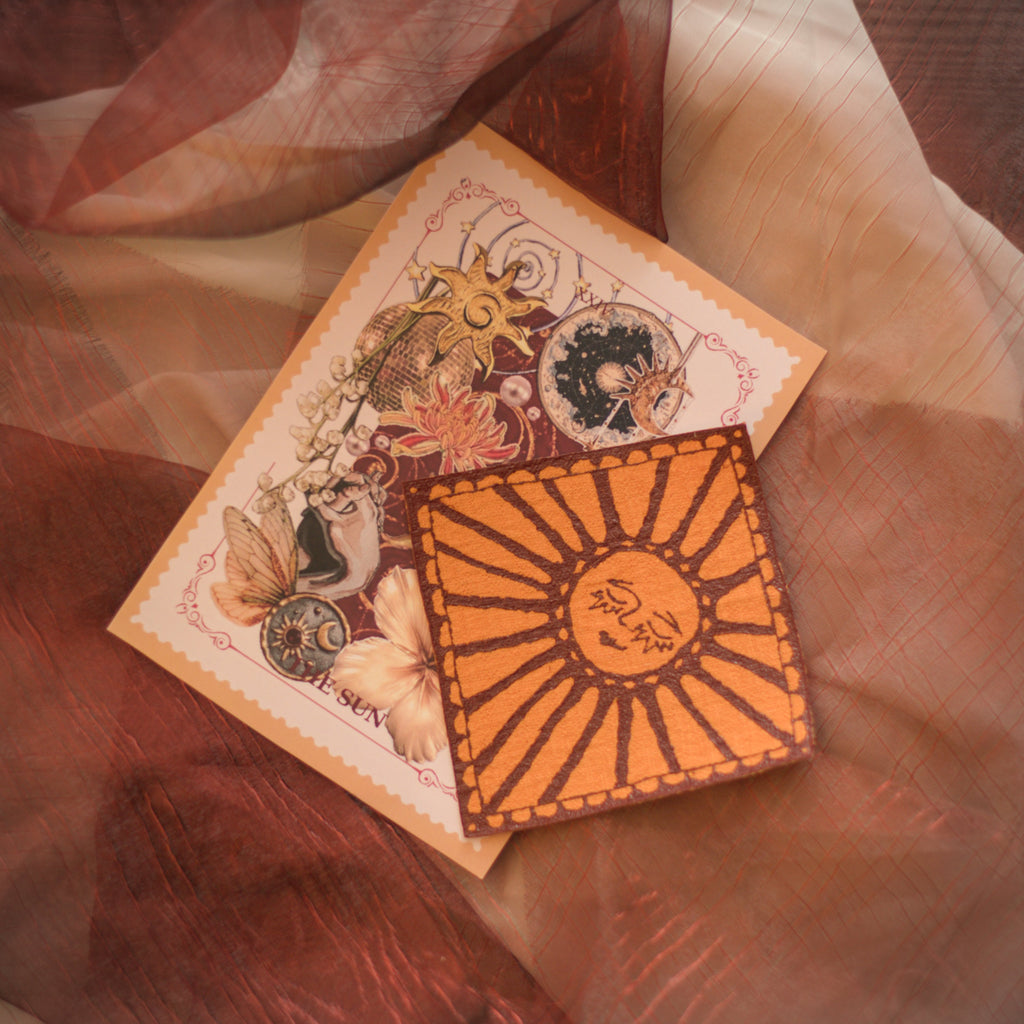 handmade sun applique with gift card