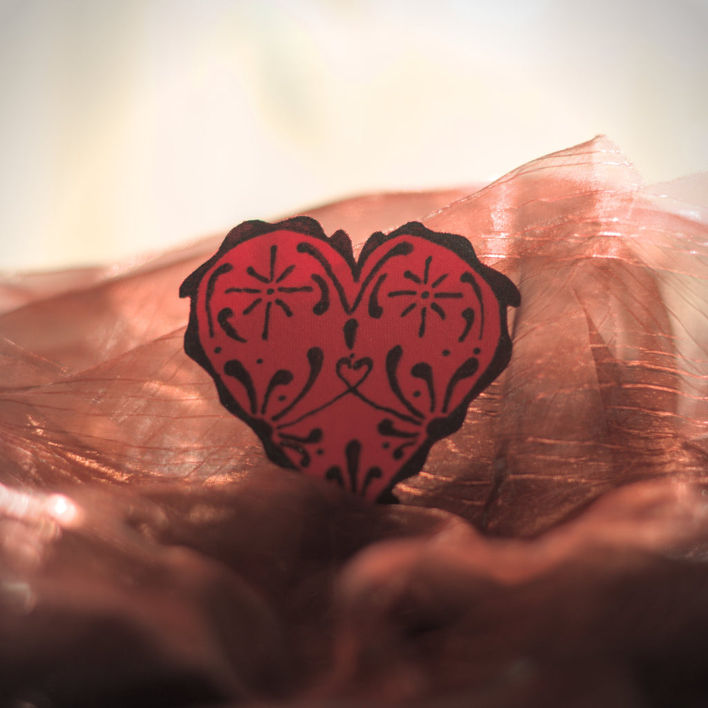 high quality heart patch edge detail