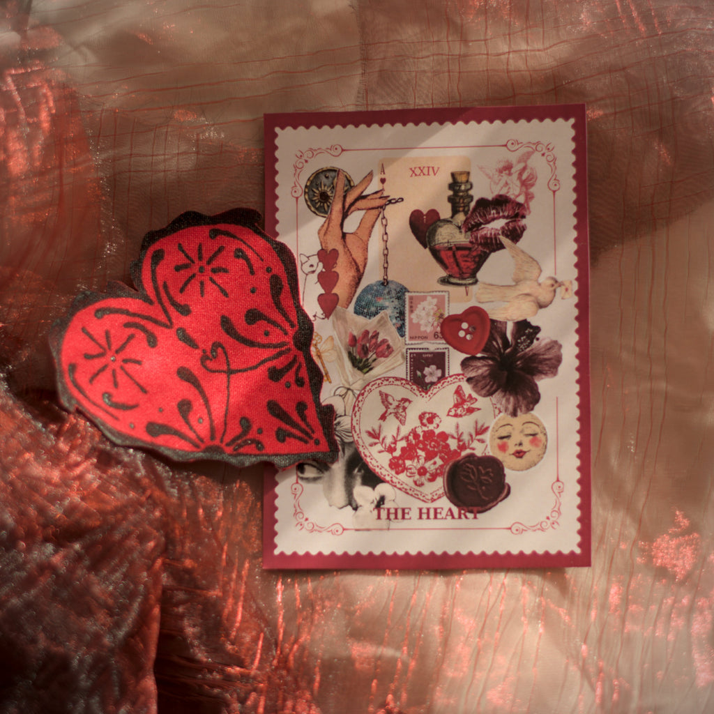 boho style handmade clothing patch with card