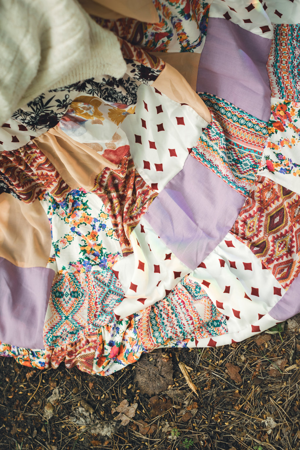 summer boho skirt mosaic patchwork pattern