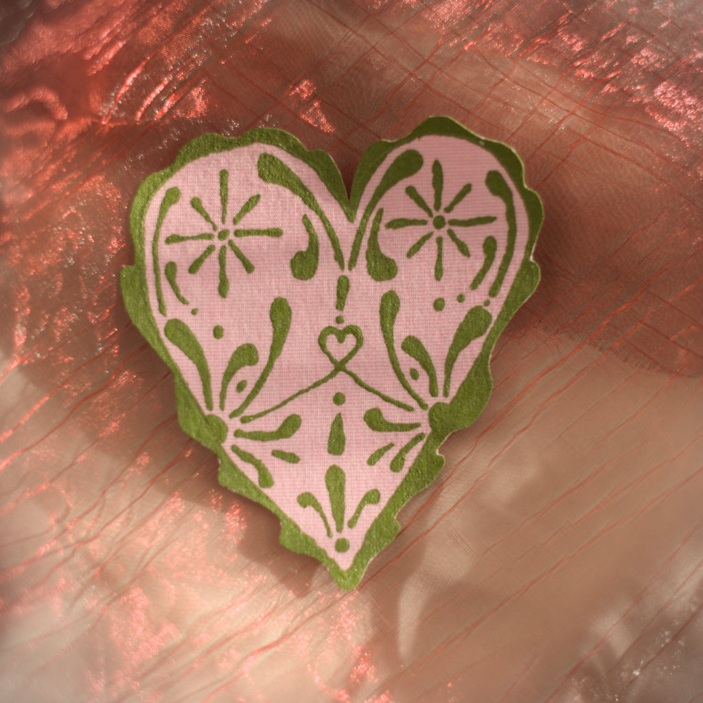 small handpainted heart patch product photo